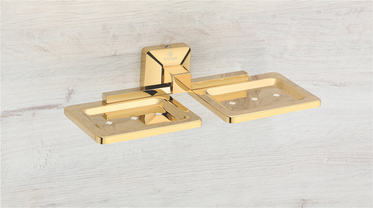 DOUBLE SOAP DISH KBA 10108 PVD GOLD FINISH by Kavyor