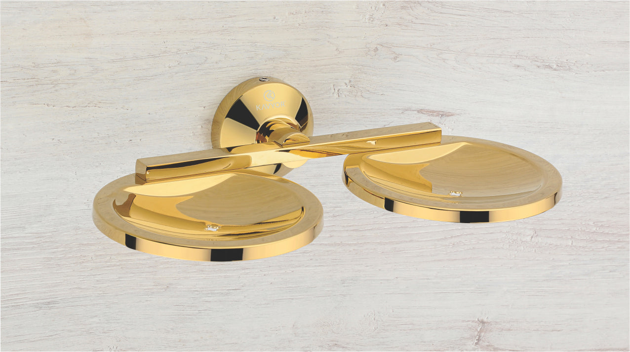 DOUBLE SOAP DISH KBA 10208 PVD GOLD FINISH by Kavyor
