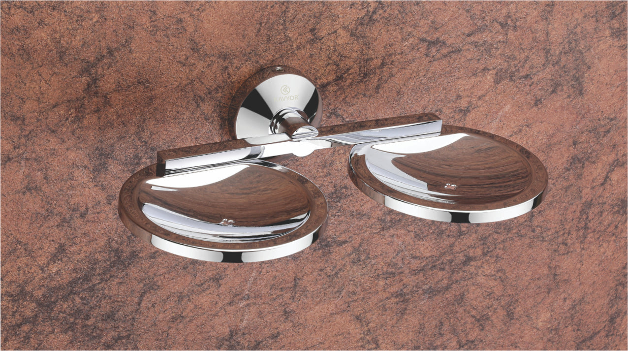 DOUBLE SOAP DISH 10108 CHROME FINISH