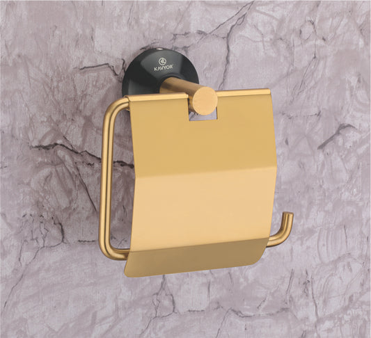 TISSUE PAPER HOLDER KBA 60812 2 TONE PVD GOLD & BLACK SATIN FINISH