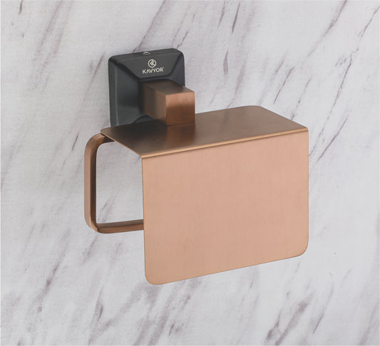 TISSUE PAPER HOLDER KBA 60712 2 TONE PVD ROSEGOLD & BLACK SATIN FINISH