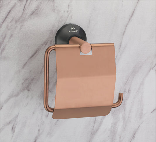 TISSUE PAPER HOLDER KBA 60812 2 TONE PVD ROSEGOLD & BLACK SATIN FINISH