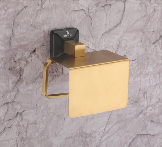 TISSUE PAPER HOLDER KBA 60712 2 TONE PVD GOLD & BLACK SATIN FINISH