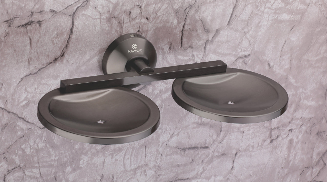 DOUBLE SOAP DISH KBA 10208 GRAPHITE FINISH