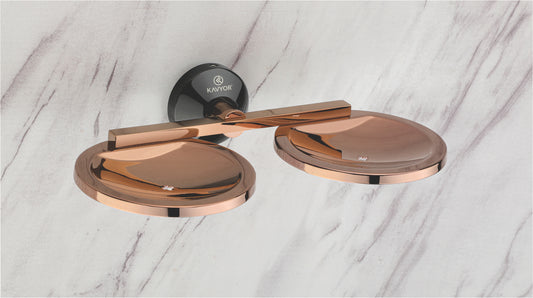 DOUBLE SOAP DISH KBA 10208 PVD ROSE GOLD AND BLACK FINISH