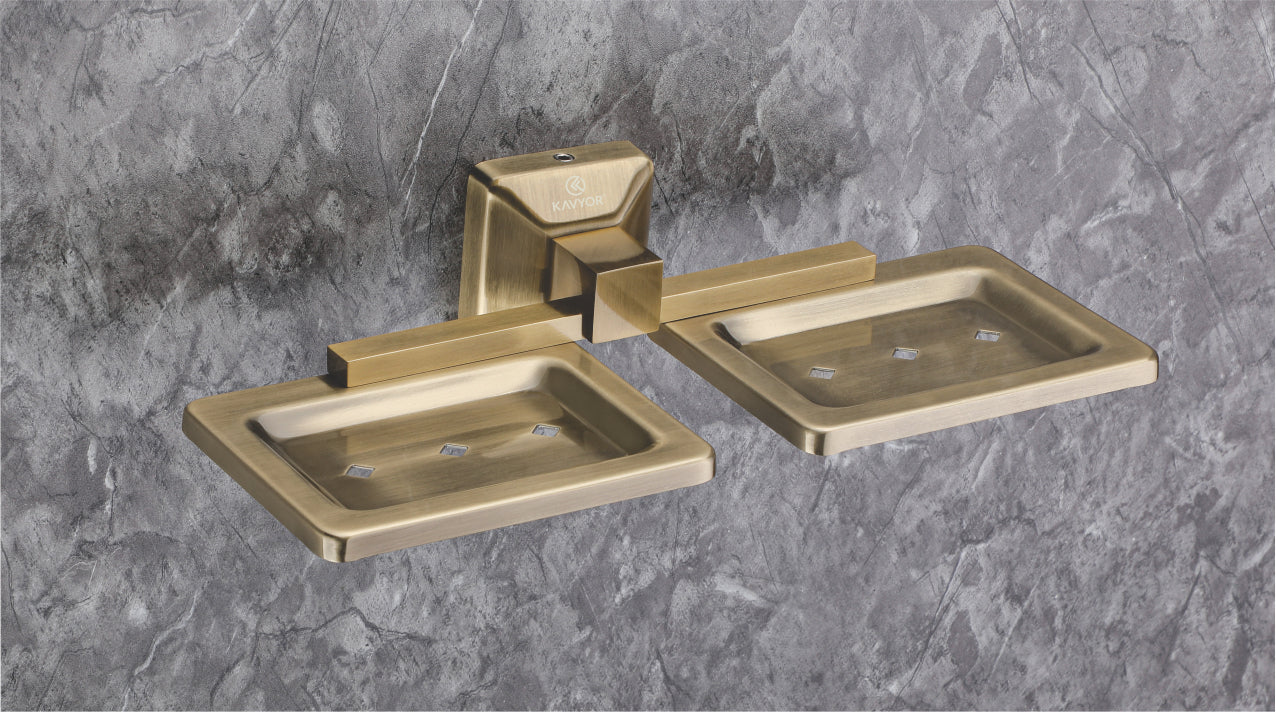 DOUBLE SOAP DISH KBA 10108 ANTIQUE BRASS FINISH