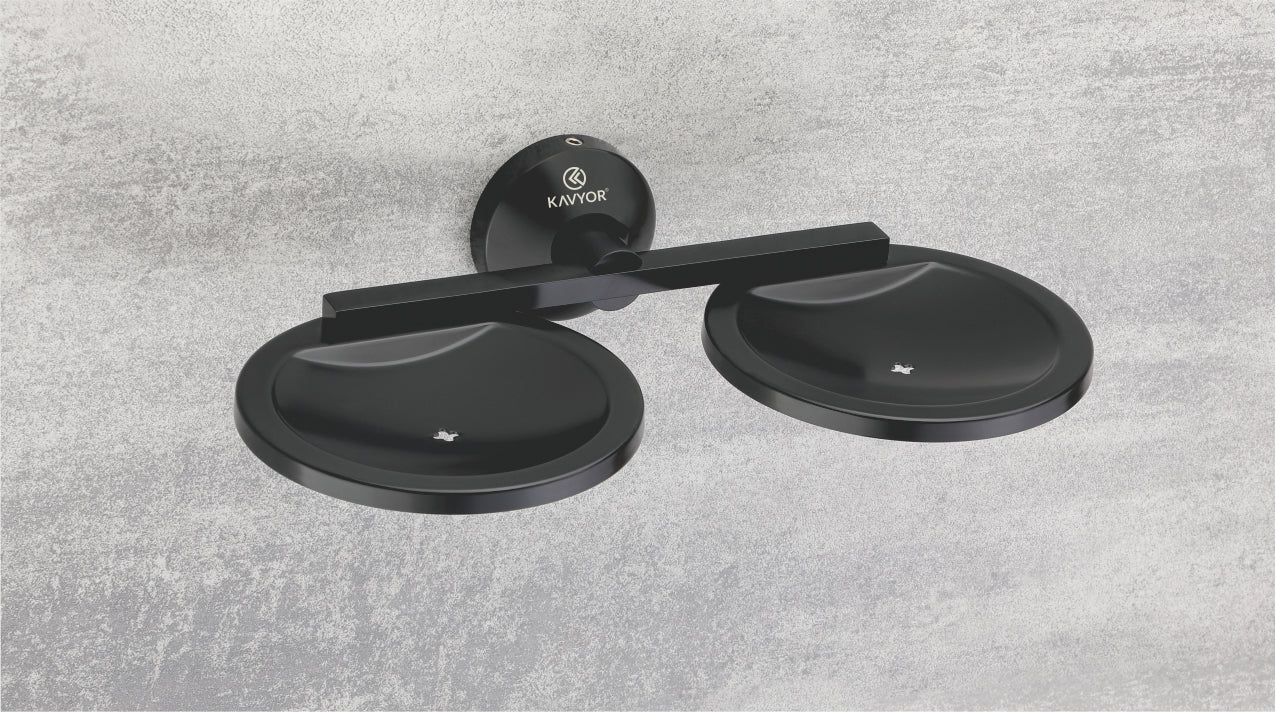 DOUBLE SOAP DISH KBA 10208 BLACK FINISH