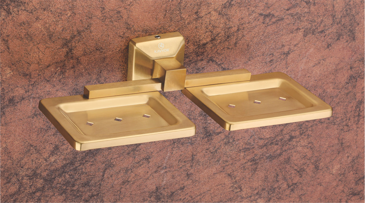 DOUBLE SOAP DISH KBA 10108 PVD  GOLD SATIN FINISH